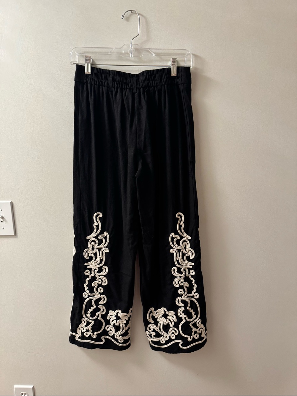 Black Embroidered women  pant